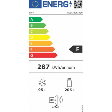 Beko RCSA330K40SN Ψυγειοκαταψύκτης Υ185.1xΠ59.5xΒ59.2εκ. Inox